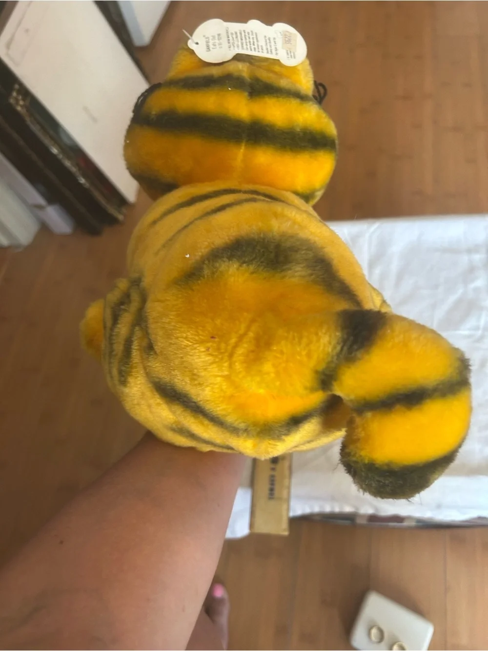 Vintage 1980s Garfield Plush Cat Toy with tag